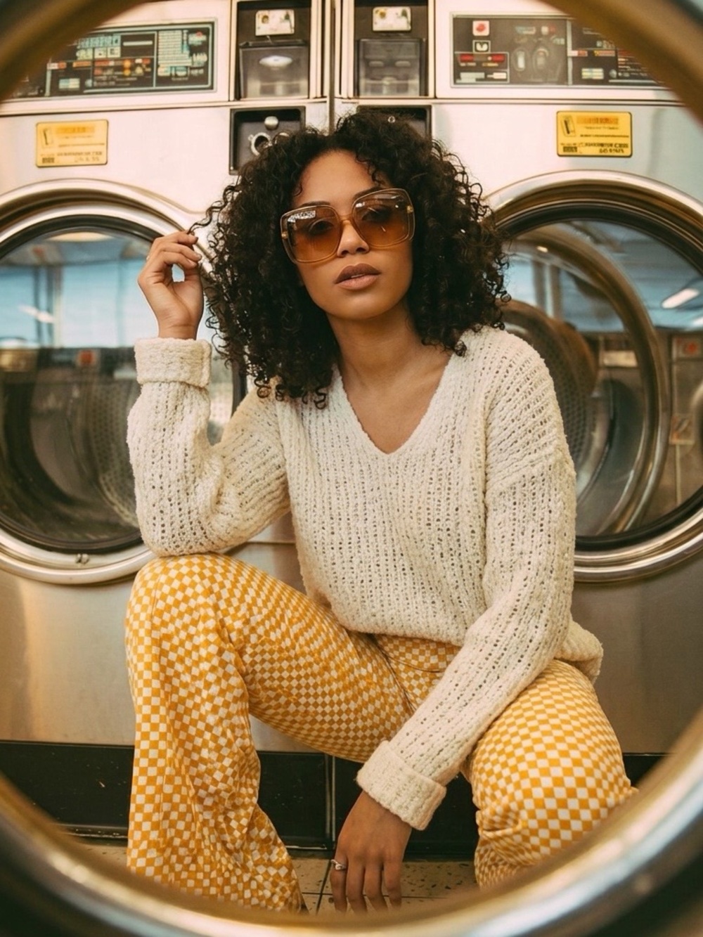 rag & bone Cream V-Neck Sweater